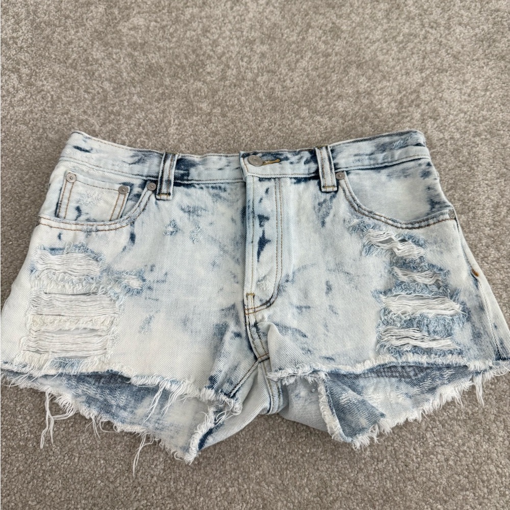Talula Blue Jean Shorts Distressed High-Waisted